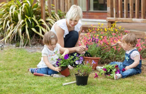 Experienced landscaper working on a garden project